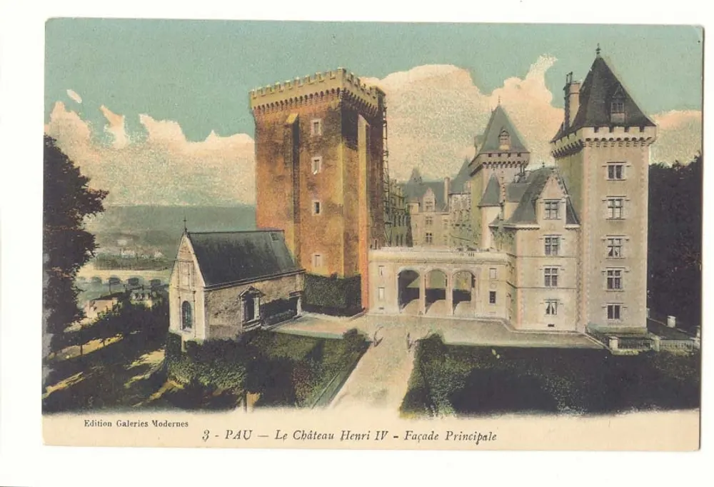 PAU — Schloss Henri IV — Hauptfassade — Edition Galeries Modernes, n°3 - Vorderseite