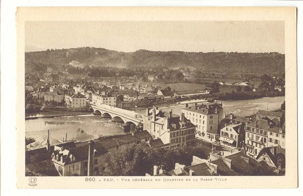 Pau — Allgemeine Ansicht des Viertels der Basse-Ville — Verlag L.F. (Nr. 860) - Vorderseite