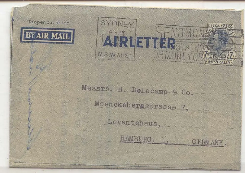 Australia AlS 2 verwendet 1948 nach Deutschland aerogram erogramme (australie entier postal) - Vorderseite