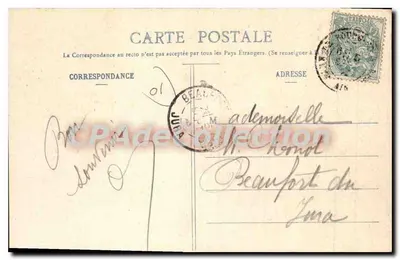 Bourg - Praça Carriat — fonte central e edifícios — B. Ferrand, editor, Bourg (Ain) — Verso