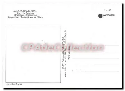 Châtillon-sur-Chalaronne — O pátio e a igreja São André (século XIV) — Edições Larrieu — Verso