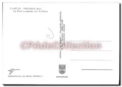 Trevoux (Ain) — Most wiszący nad Saoną — Wydawnictwo 'La Cigogne' Hachette — Rewers