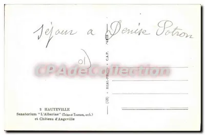 Sanatorium 'L'Albarine' i Zamek Angeville — Hauteville — wydawca C.A.P. nr (38) — Rewers