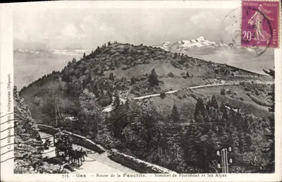 Gex - Route de la Faucille - Sommet de Florimont et les Alpes — L. Minassé, Édit. Bellegarde (Déposé)