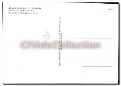 Zbiornik Génissiat — cechy techniczne — Wydawnictwo Rétines — Rewers