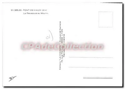 Pont-de-Vaux (Ain) — La Reyssouze en el Molino — Ediciones 'LA CIGOGNE', Lyon — Reverso