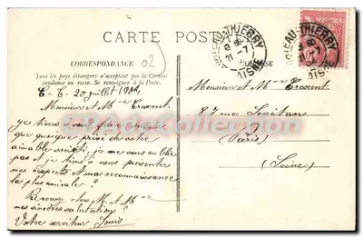 Château-Thierry — Nascimento de Jean de La Fontaine — Ehrhard, Fot. — Château-Thierry — Verso