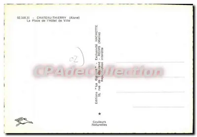 Château-Thierry — Place de l'Hôtel de Ville — Éditions 'La Cigogne' — Verso