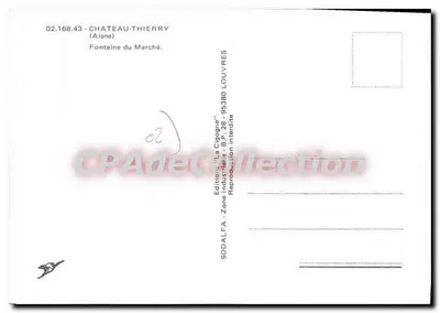 Château-Thierry — Fontaine du Marché — Wydawnictwo 'La Cigogne' — Rewers