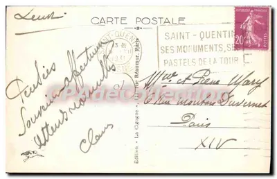 Saint-Quentin (Aisne) — Plac Gaspard de Coligny — Wydawnictwo La Cigogne — Rewers