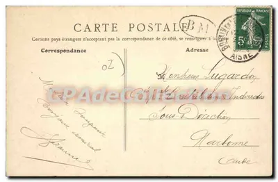 Bohain (Aisne) - O Castelo - Entrada dos Subterrâneos (Chalé de M. Lemaire) — Lemoine, depositário de jornais, rua da Igreja — Verso