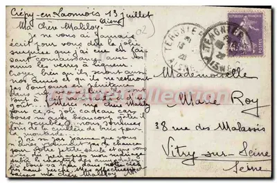 Crépy-en-Laonnois — Lokalizacja Berthy — Wyd. Olive — Rewers