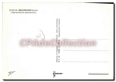 Beaurevoir (Aisne) — A Igreja de Santa Joana d'Arc — Éditions La Cigogne, SODALFA — Verso
