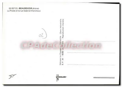 Beaurevoir (Aisne) — La Poste y la rue Gabriel-Hanotaux — Éditions SODALFA — Reverso