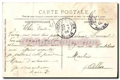 Moulins — La Place d'Allier — Centre des Affaires — Mme Petit, lib.-édit., place d'Allier — Verso
