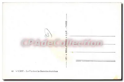 Vichy — A Posta e a Estação dos Autobuses — G.A.P. Cap — Verso