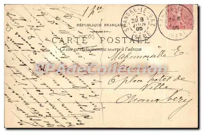 Vichy - 48 - Bourbonnaise — Frau in langer Robe mit Korb — L. R. Vichy — Rückseite
