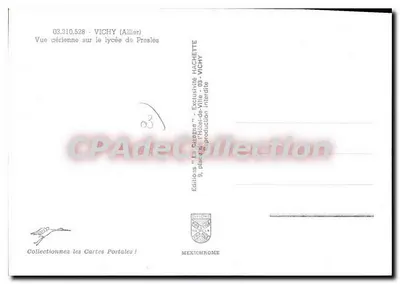 Vichy (Allier) — Luftbild des Gymnasiums Presles — Hachette Editions — Rückseite
