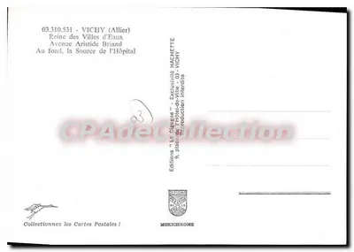 Vichy (Allier) — Królowa Miast Kurortowych, Aleja Aristide Briand — Wydawnictwo Hachette — Rewers