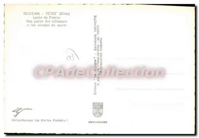 Vichy (Allier) — Liceu de Presles e campos de esportes — Edições Hachette — Verso