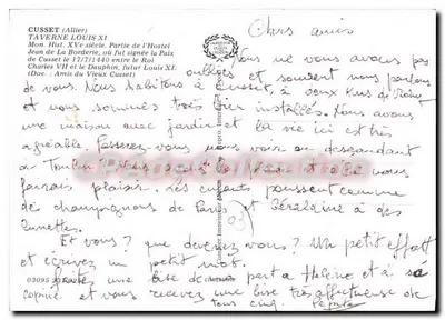 Cusset — Vista da rua com a taverna Louis XI e a macie — CPAdeCollection — Verso