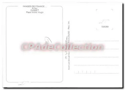 Cusset — A Praça Victor Hugo — La Cigogne — Verso
