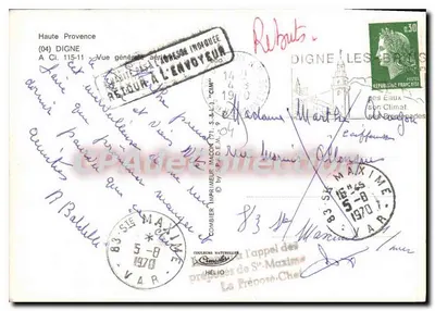 Digne-les-Bains — Ogólny widok z powietrza — Cimy — Rewers