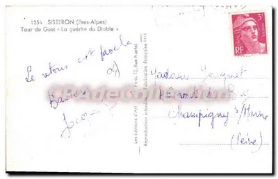 सिस्टरॉन — गुएट टॉवर « ला गुएरिट डू डिब्ले » — लेस एडिशन डी आर्ट, पेरिस — पीछे