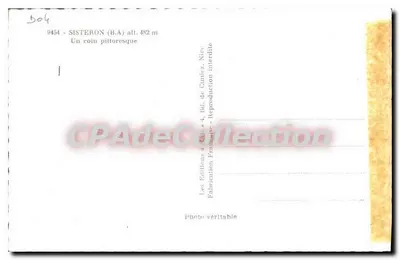 Sisteron (B.A.) — Um canto pitoresco — Les Éditions a. M. 4, Bd. de Ciniez, Nice — Verso
