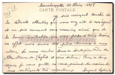 पुराना पोस्टकार्ड अल्प्स वैली ऑफ अबाई बार्सेलोनेट व्यू सेंट्रल ले चैपो डे गेंडर्म टेले पेन डे सुक्र — पीछे