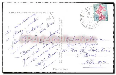 Riez — Lembrete de Riez — Edições de Cimiez — Verso