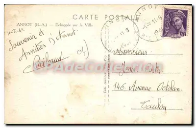 Annot (B.A.) — Vista da cidade — CPAdeCollection — Verso