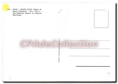Sainte-Tulle (Alpy Wysokie Prowenckie) — ogólny widok z miejskiego obozu kempingowego — ERTAY Fotograf i Wydawca — Rewers
