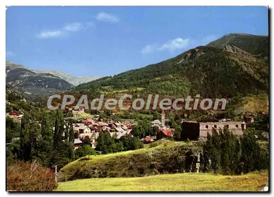 पुराना पोस्टकार्ड फ्रांस के दृश्य Colmars les Alpes Basses Alpes वाले शहर के बाहरी भाग, वॉबान द्वारा बनाया गया, पीछे के भाग में सैवोय के किला