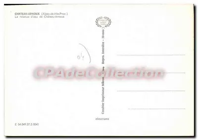 Castelo Arnoux — A retenção de água de Castelo Arnoux — Combier Impressor Macon — Verso