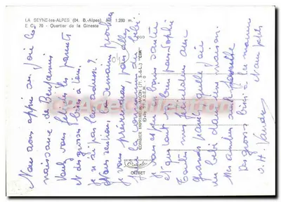La Seyne-les-Alpes — Bairro da Gineste — Combiér Impressor — Verso