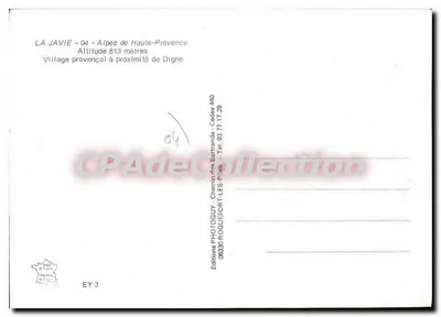 La Javie — Pueblo provenzal cerca de Digne — Éditions Photoguy, Roquefort-les-Pins — Reverso