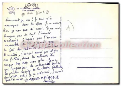 Vista geral de Puimichel (04700) — editor 'Fabrication intérieure' — n°3 — Verso