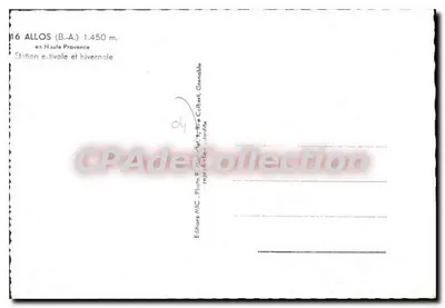 Allos (B.A.) — Stacja letnia i zimowa — Wydawnictwo M.C. Photo E. Michellet, Grenoble — Rewers