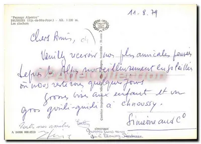 Jausiers (Alpes-de-Haute-Provence) — Os campanários — Editor Cimf — Verso