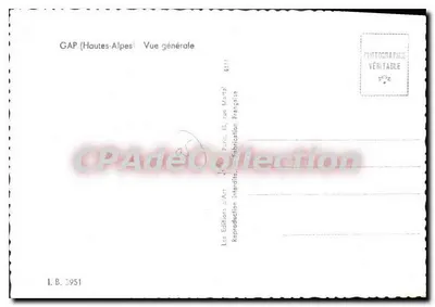 GAP (Hautes-Alpes) — Vista geral — Les Editions d'Art, Paris — Verso