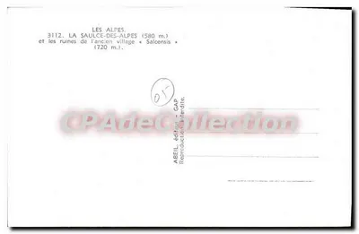 La Saulce-des-Alpes — ruiny starego wsi « Salcensis » — ABEIL, wydawca - GAP, nr 3112 — Rewers