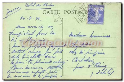 Die Meije und ihre Gletscher von der Terrasse des Hotels de la Meije gesehen — Dauphiné — La Grave — Édition M. Bourcier, Grenoble — Rückseite