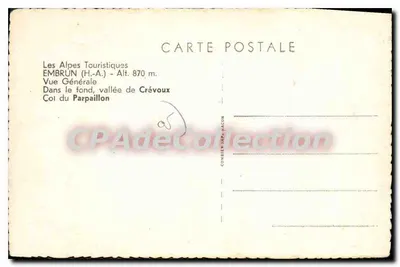 Embrun (H.-A.) — Vista Geral — Les Alpes Touristiques — Verso
