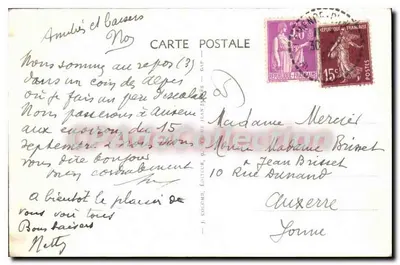 Waterval van CombeFroide — De Alpen — Antieke ansichtkaart van de Collectie n°769 — Achterkant