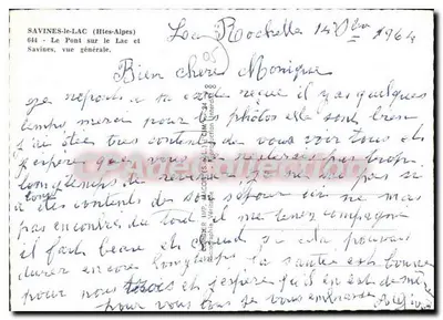 Savines-le-Lac (Alpen) — De Brug over het Meer en Savines, algemene uitzicht — IMP. ALCO (S.-M.) — Achterkant