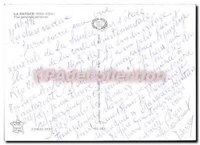 La Saulce (Alti Alpi) — Vista generale aerea — Stampa Casa Raphaël — Verso