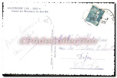 Aillefroide — Chalet des Houillères du Sud Est — Éditions A. Cavelian — Rewers