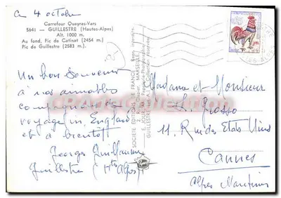 Guillestre — widok panoramiczny — Wydawnictwo Francuskie, Marsylia — Rewers