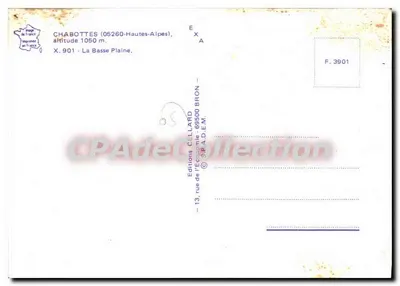 Chabottes (05260-Hautes-Alpes) — A Basse Plaine — Éditions Cellard — Verso